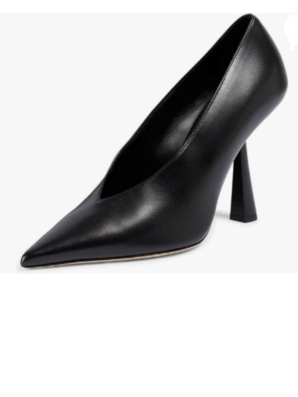 miss left Black V-Cut Closed Pointed Toe Pumps Slip On High Heel Elegant Shoes